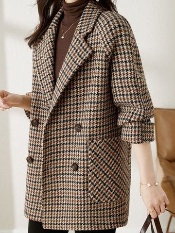 Kristi | Women's Houndstooth Double-Breasted Blazer