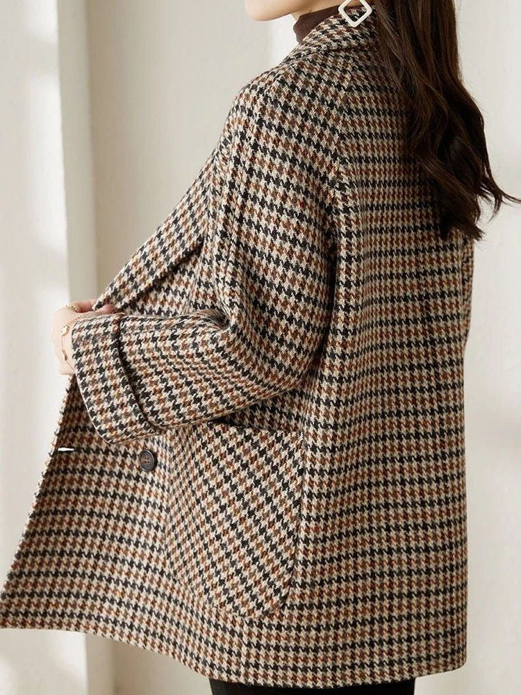 Kristi | Women's Houndstooth Double-Breasted Blazer