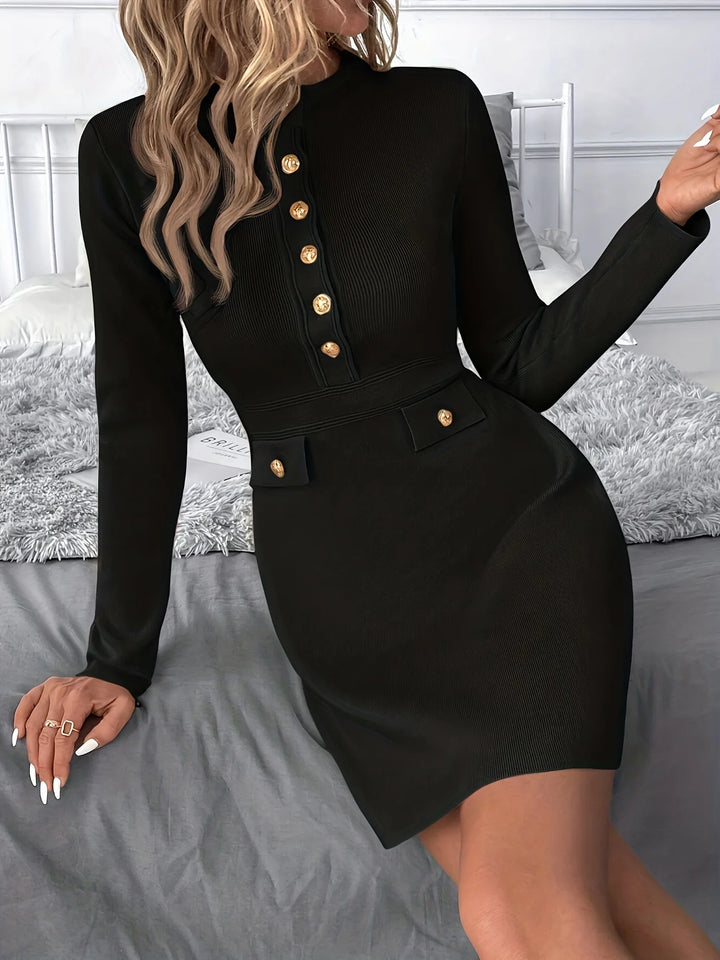Kristina | Women's Button-Front Knit Dress