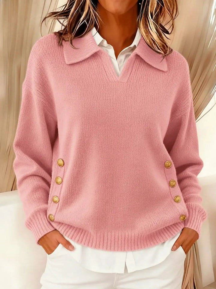 Laurel | Women's Collared Button-Detail Sweater