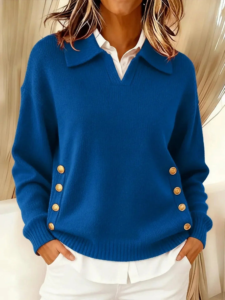 Laurel | Women's Collared Button-Detail Sweater