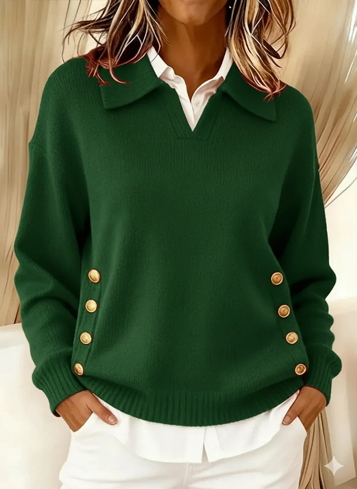 Laurel | Women's Collared Button-Detail Sweater
