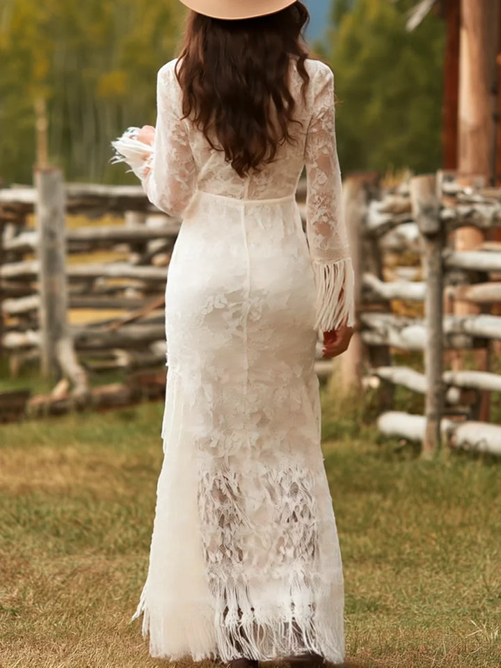 Lise | Women's Fringe Maxi Wedding Dress