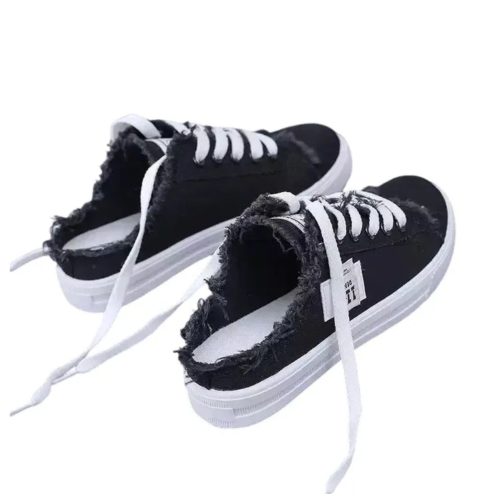 Lois | Women's Frayed Slip-On Mule Sneakers