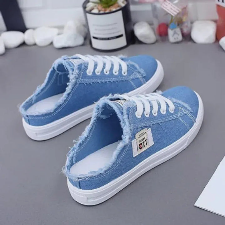 Lois | Women's Frayed Slip-On Mule Sneakers