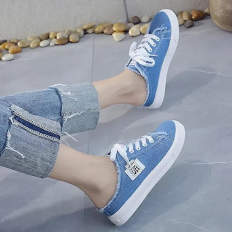 Lois | Women's Frayed Slip-On Mule Sneakers
