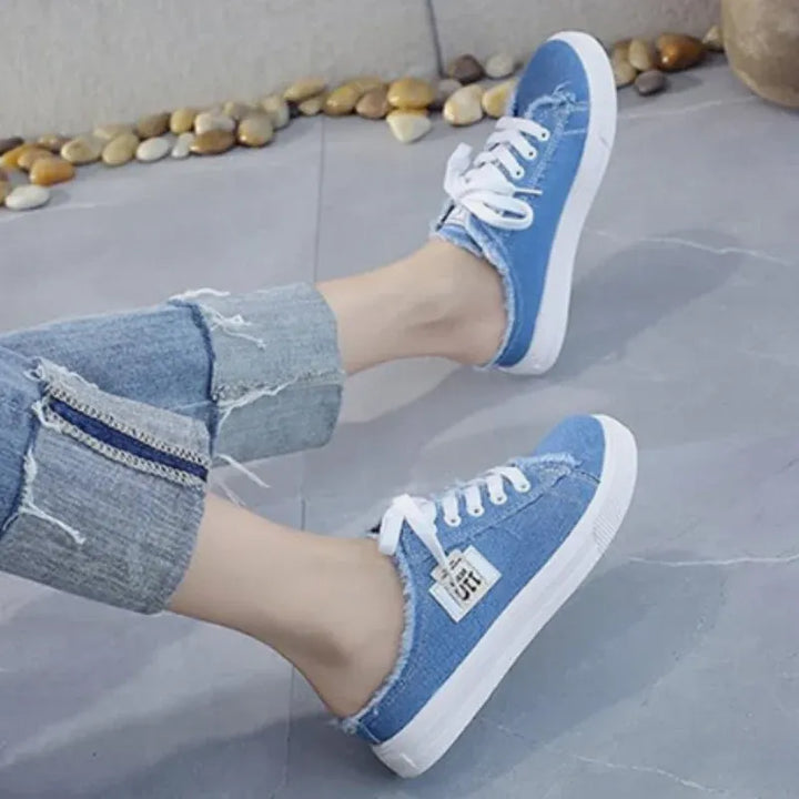Lois | Women's Frayed Slip-On Mule Sneakers
