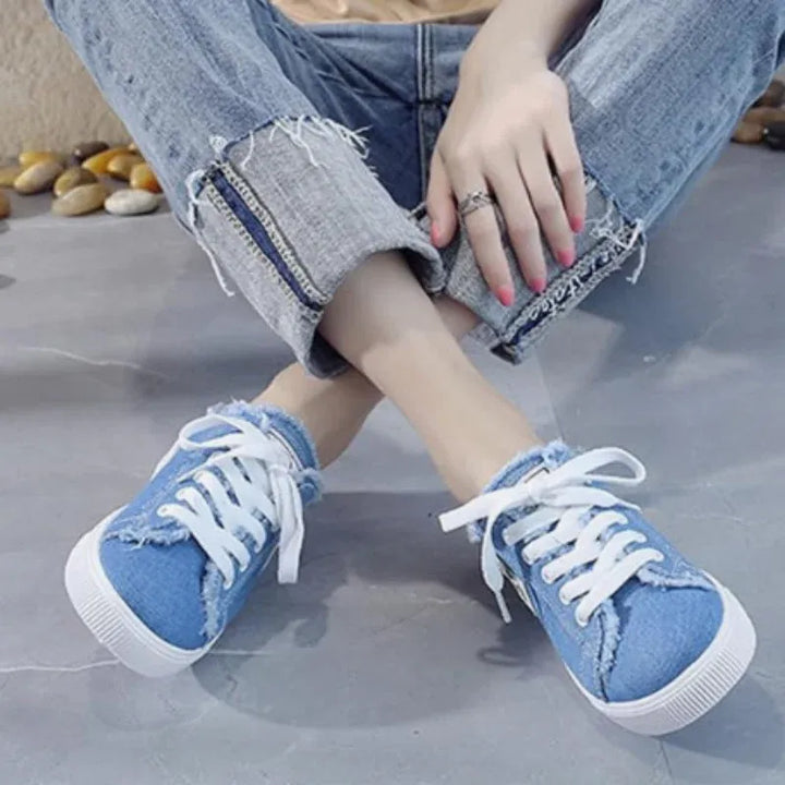 Lois | Women's Frayed Slip-On Mule Sneakers