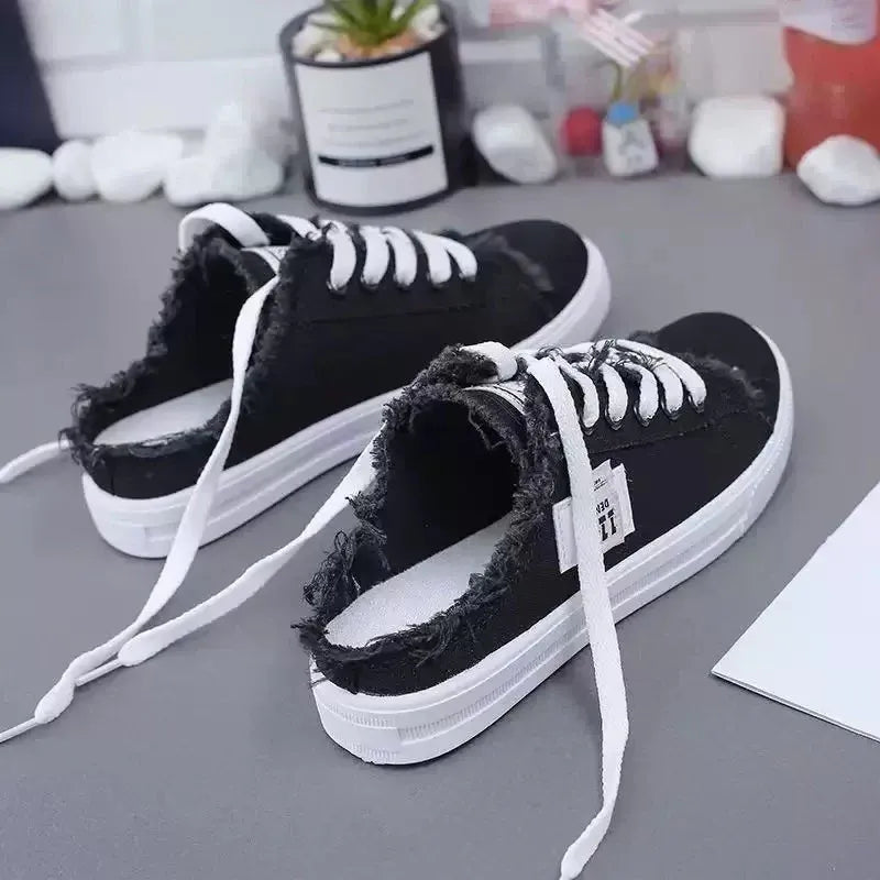 Lois | Women's Frayed Slip-On Mule Sneakers