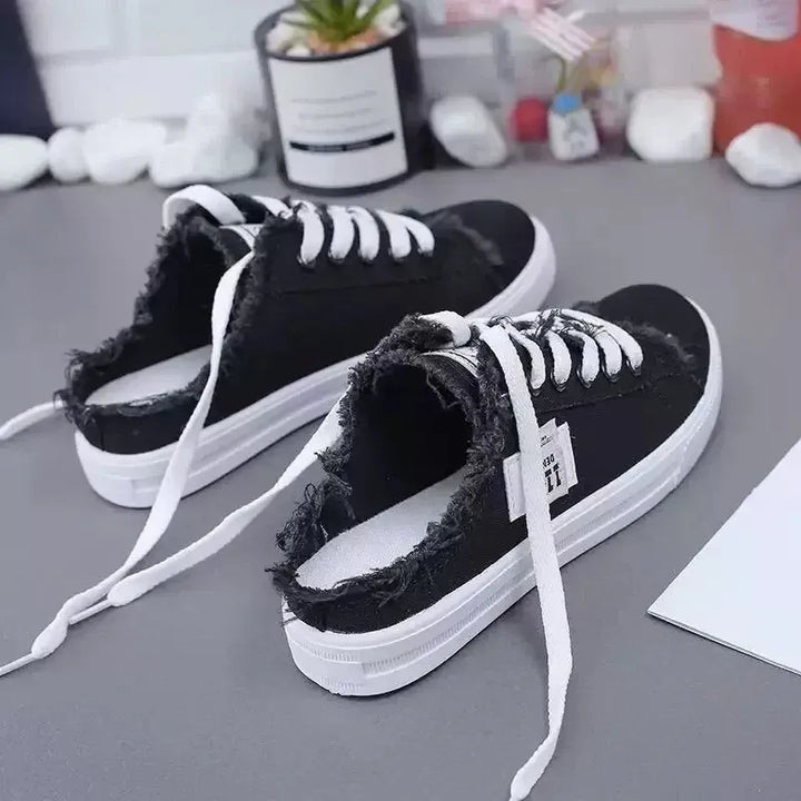 Lois | Women's Frayed Slip-On Mule Sneakers