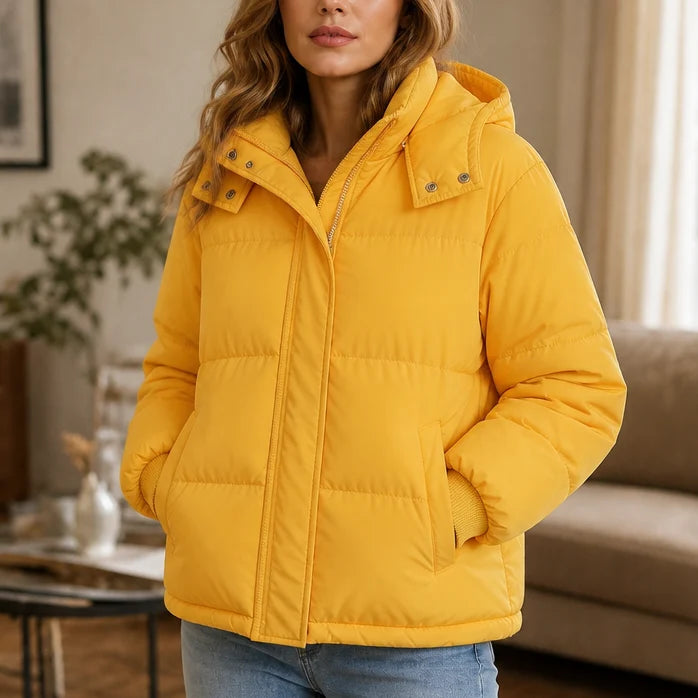 Lottie | Women's Hooded Zip Up Cropped Puffer Jacket