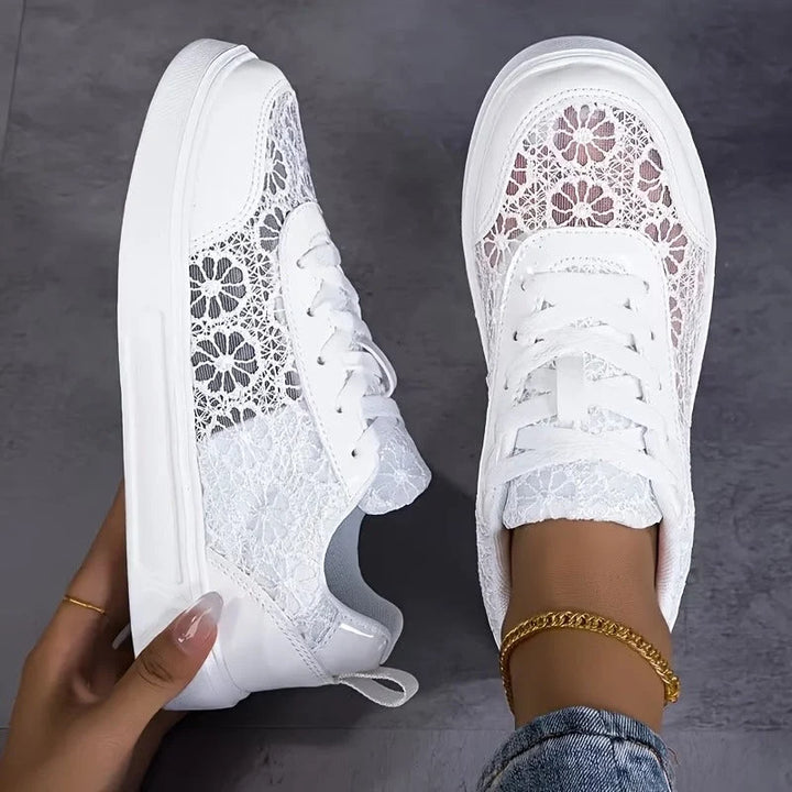 Lucie | Women's Floral Cutout Sneakers