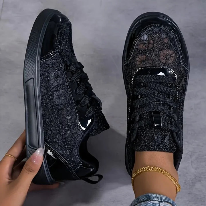 Lucie | Women's Floral Cutout Sneakers