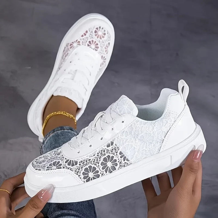 Lucie | Women's Floral Cutout Sneakers