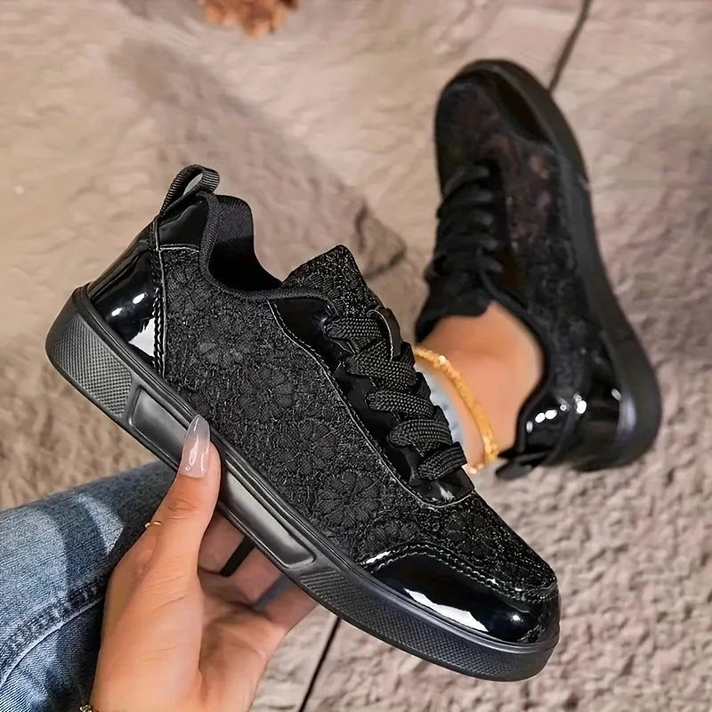 Lucie | Women's Floral Cutout Sneakers