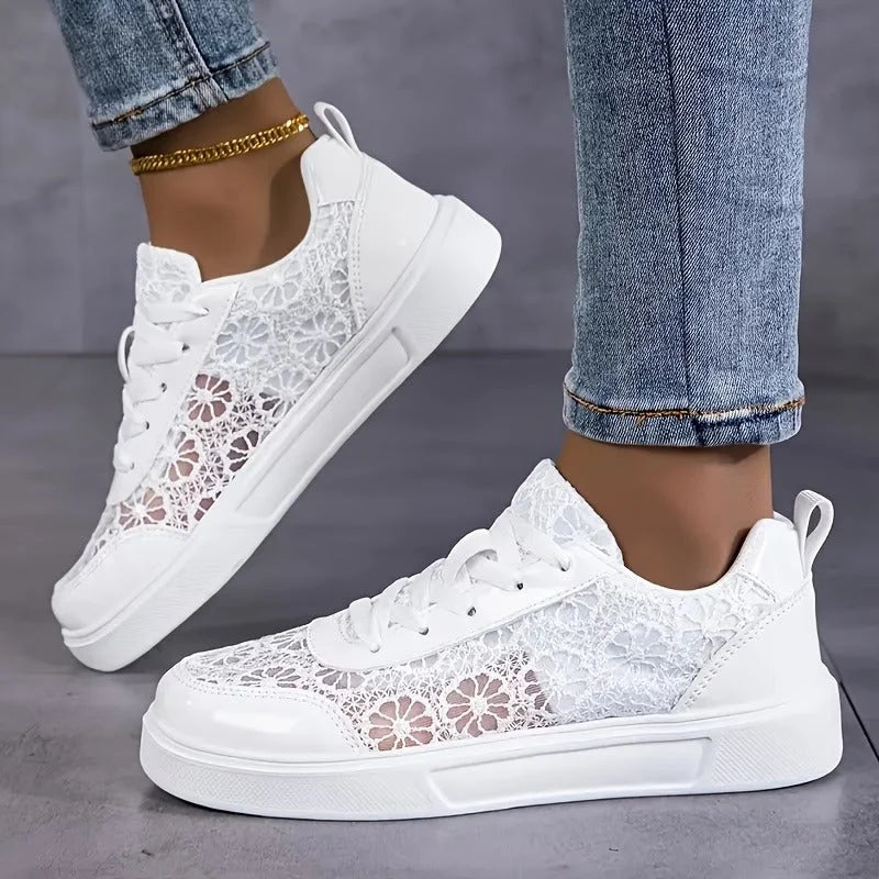 Lucie | Women's Floral Cutout Sneakers