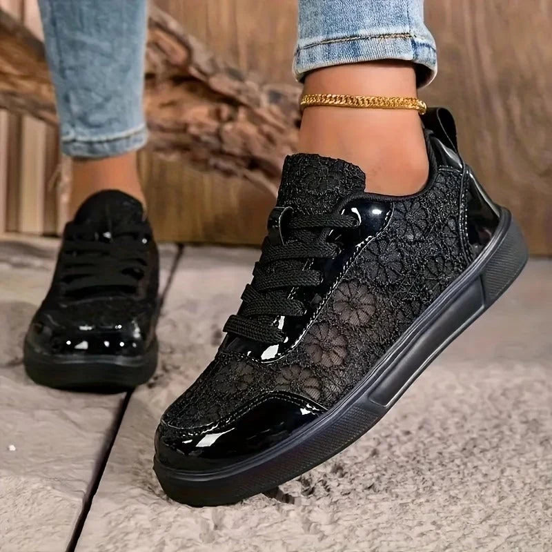 Lucie | Women's Floral Cutout Sneakers