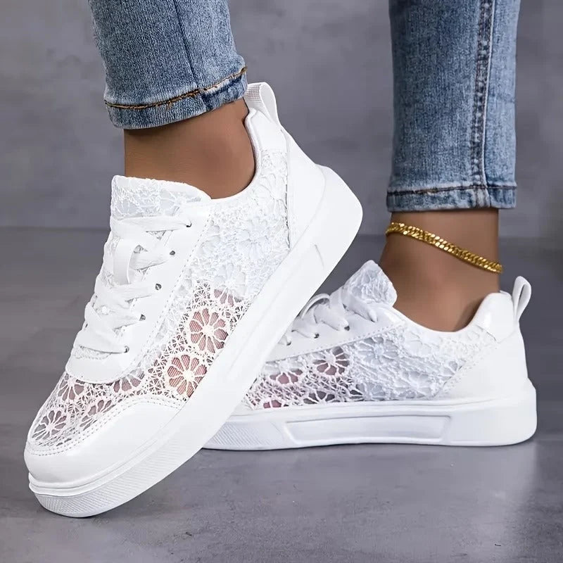 Lucie | Women's Floral Cutout Sneakers