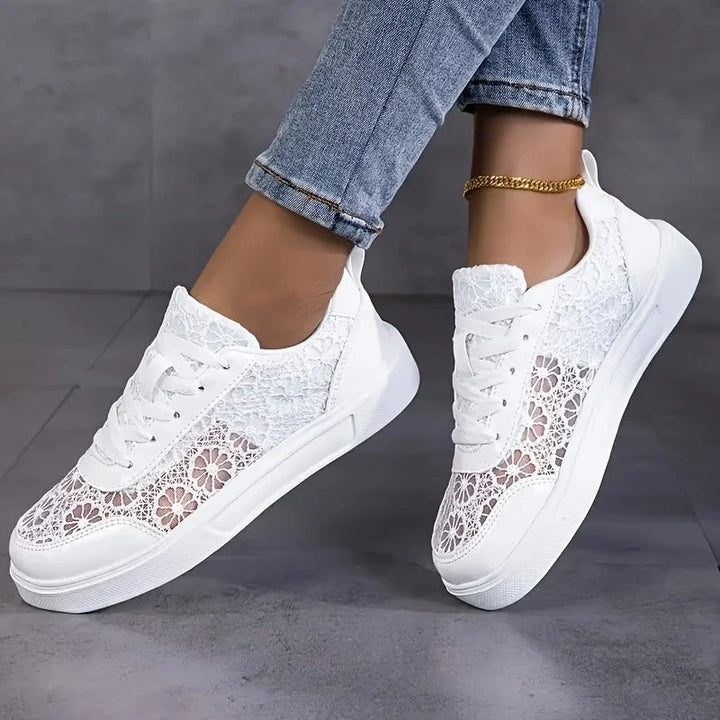 Lucie | Women's Floral Cutout Sneakers