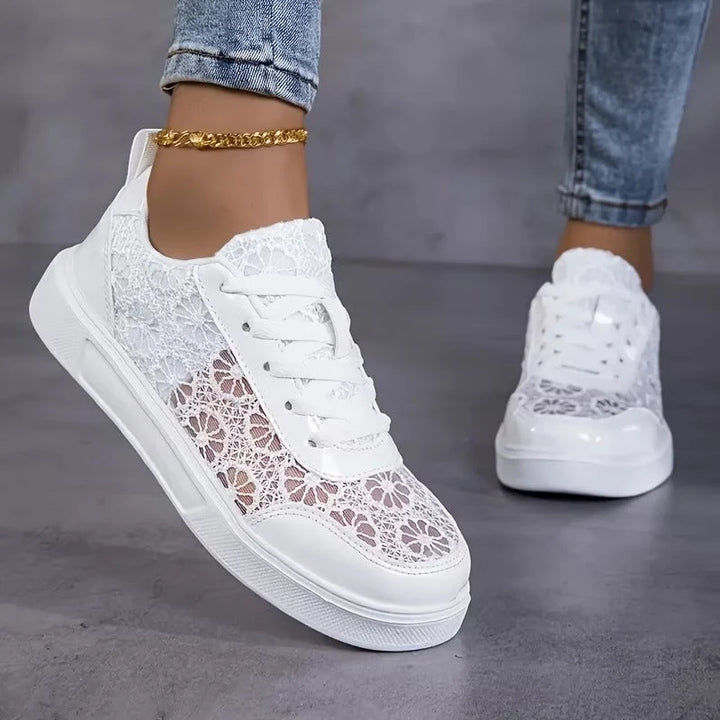 Lucie | Women's Floral Cutout Sneakers
