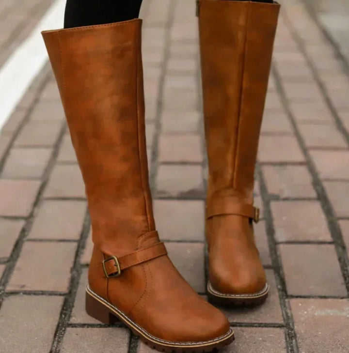 Lynne | Women's Knee-High Buckle Boots