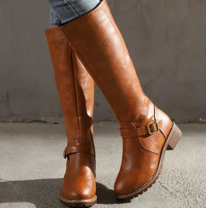 Lynne | Women's Knee-High Buckle Boots
