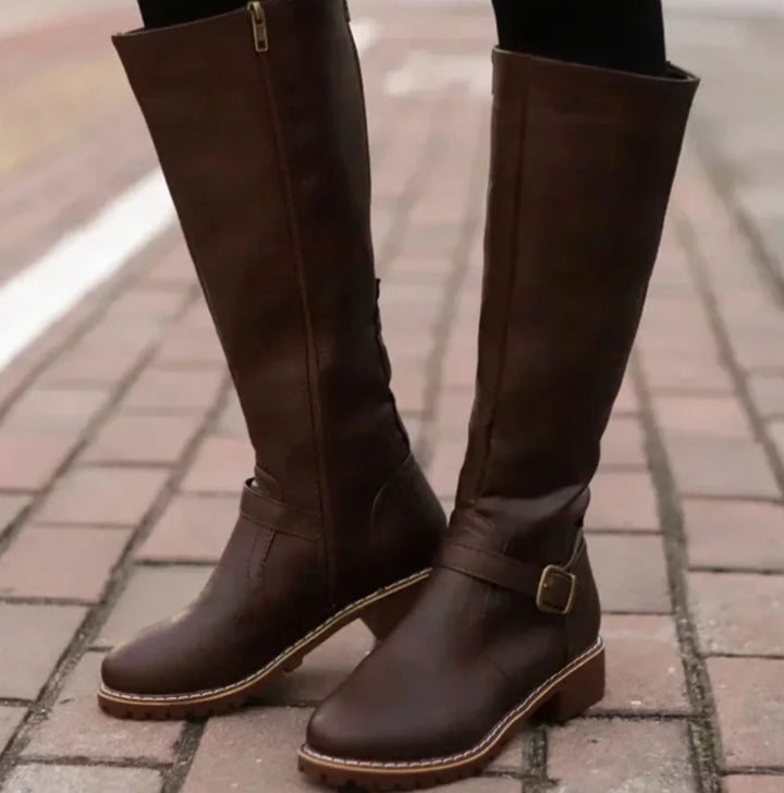 Lynne | Women's Knee-High Buckle Boots