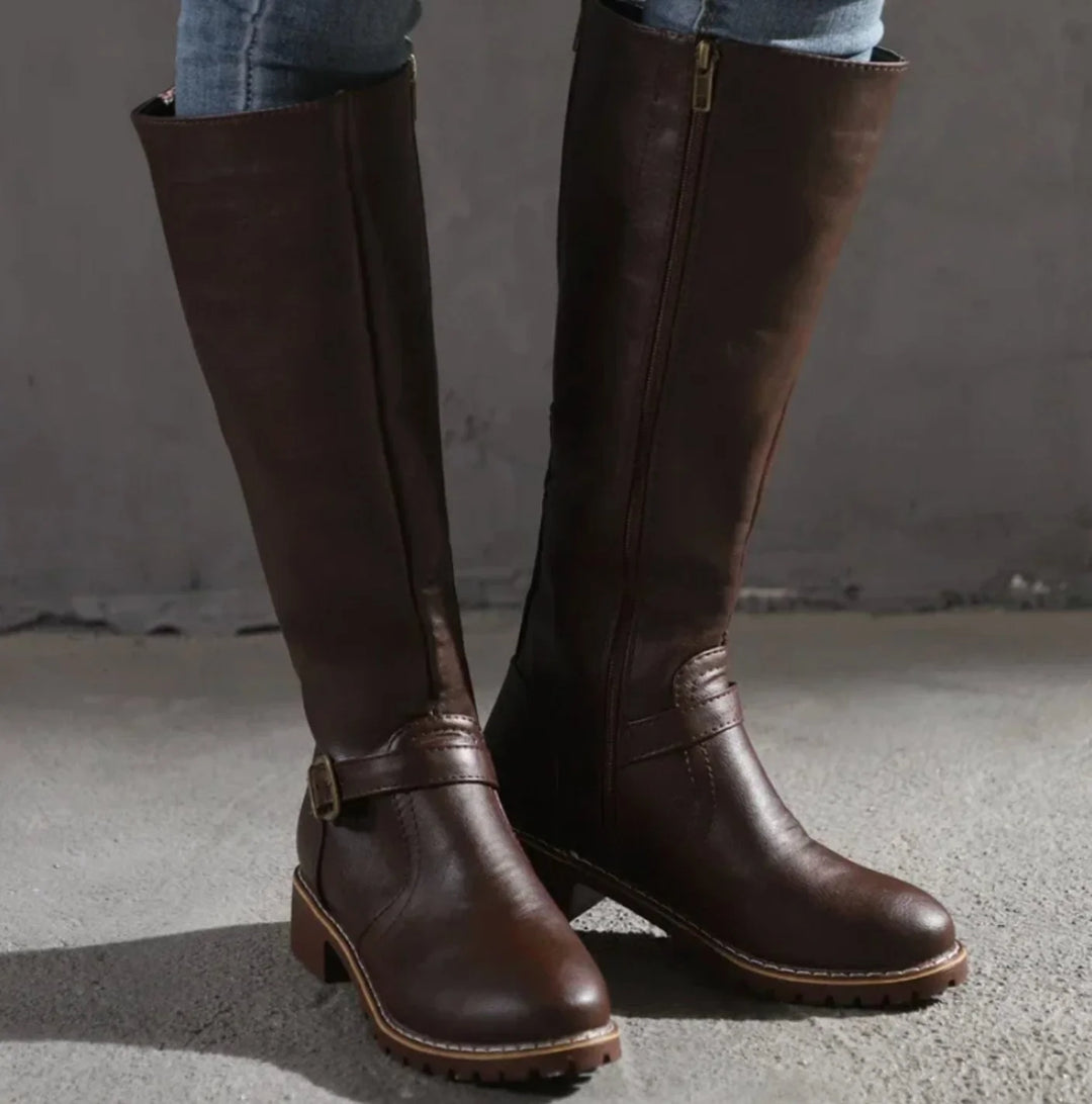 Lynne | Women's Knee-High Buckle Boots