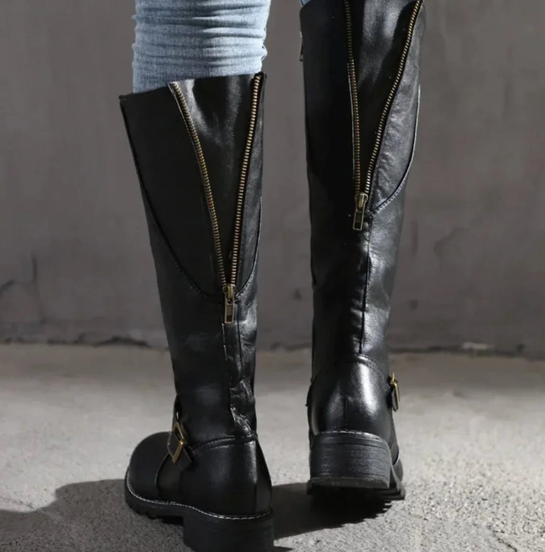 Lynne | Women's Knee-High Buckle Boots