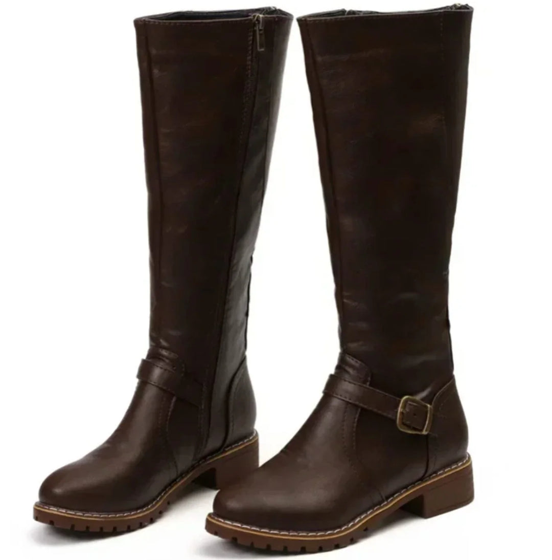 Lynne | Women's Knee-High Buckle Boots