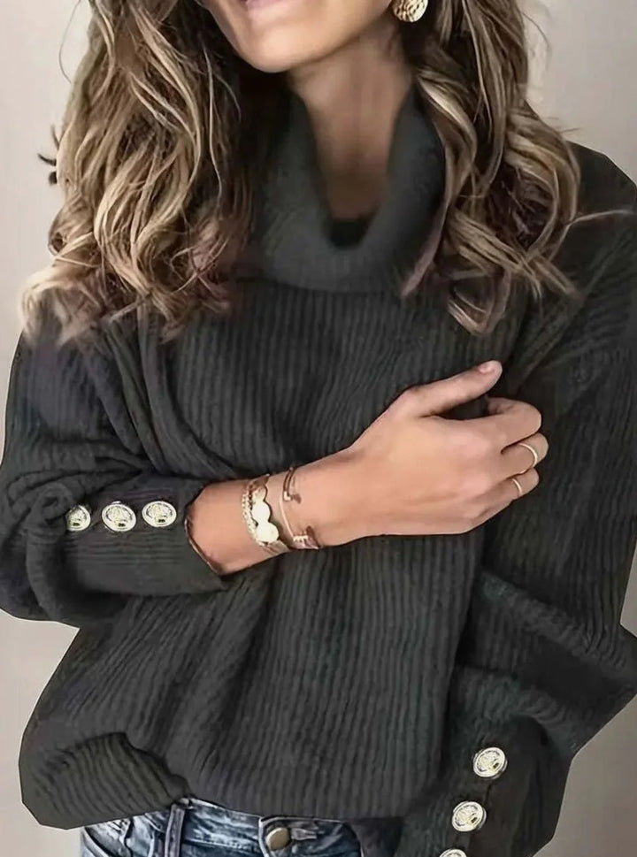 Mackenzie | Women's Cowl-Neck Ribbed Jumper