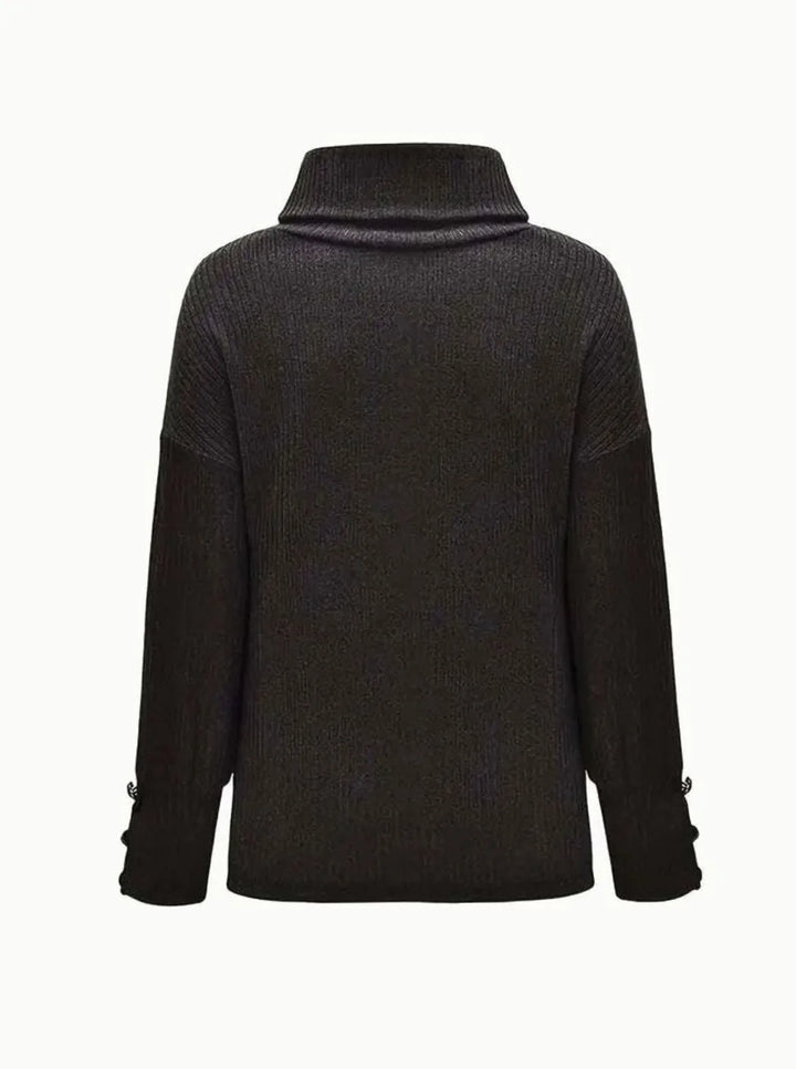 Mackenzie | Women's Cowl-Neck Ribbed Jumper