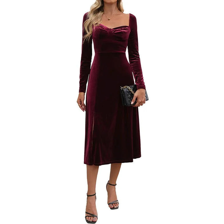 Maddie | Women's Elegant Long-Sleeve Midi Dress