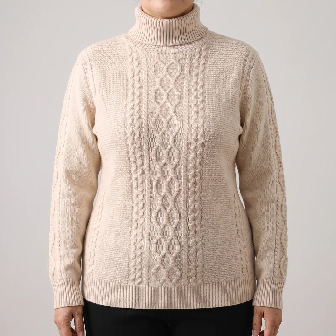 Marion | Women's Patterned Knit Turtleneck Sweater
