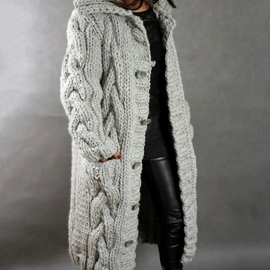 Marissa | Women's Cable-Knit Hooded Cardigan