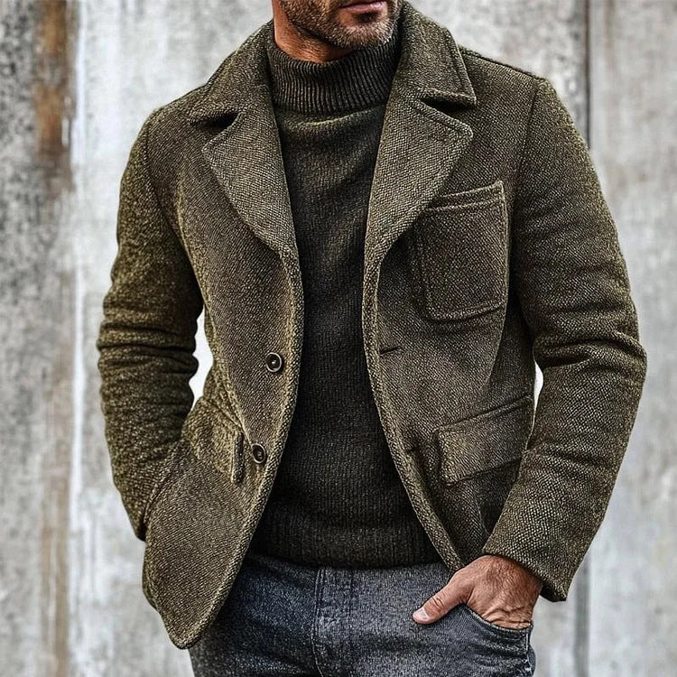 Mark | Men's Textured Patch Pocket Notch Lapel Sports Jacket