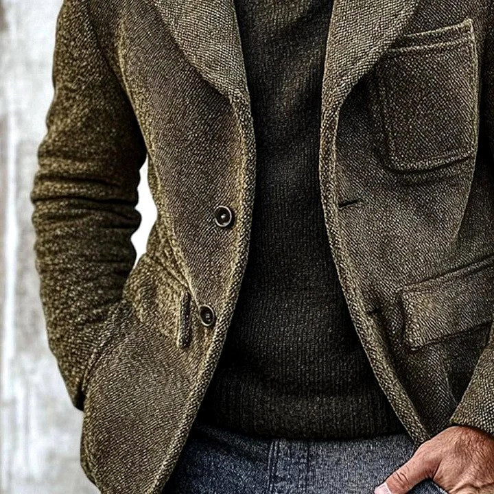 Mark | Men's Textured Patch Pocket Notch Lapel Sports Jacket