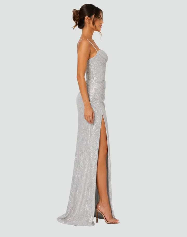 Marla | Women's Shimmer Cowl-Neck Maxi Dress