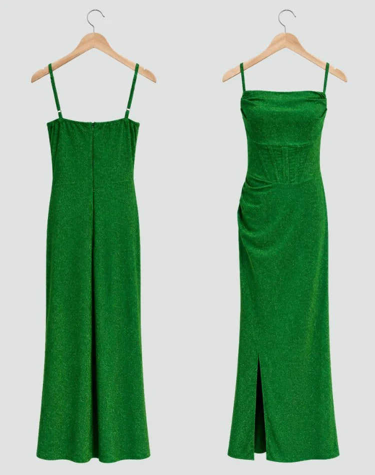 Marla | Women's Shimmer Cowl-Neck Maxi Dress