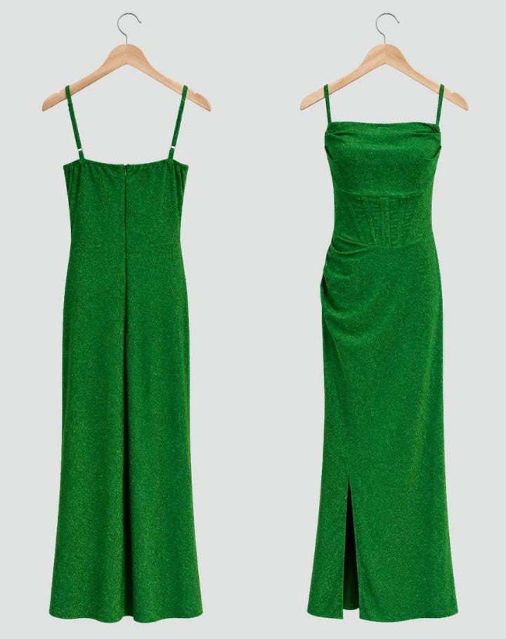 Marla | Women's Shimmer Cowl-Neck Maxi Dress