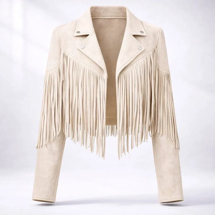 Marnie | Women's Cropped Fringe Faux Suede Jacket