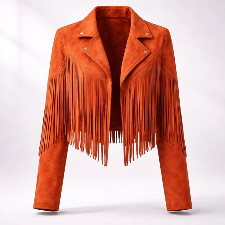 Marnie | Women's Cropped Fringe Faux Suede Jacket