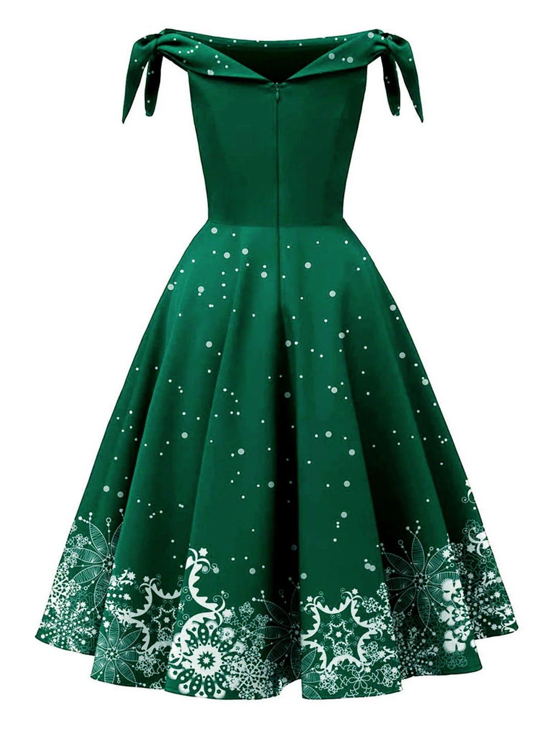 Mavis | Women's Off Shoulder Snowflake Red Christmas Dress