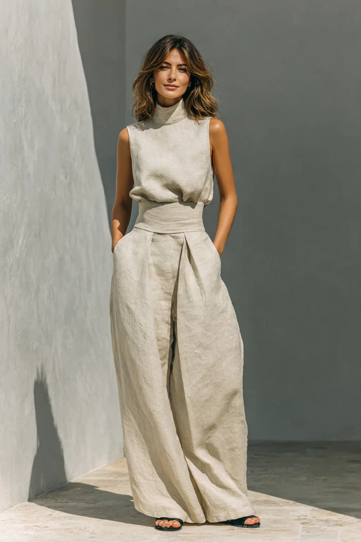 Meagan | Women's High-Waist Wide-Leg Trousers