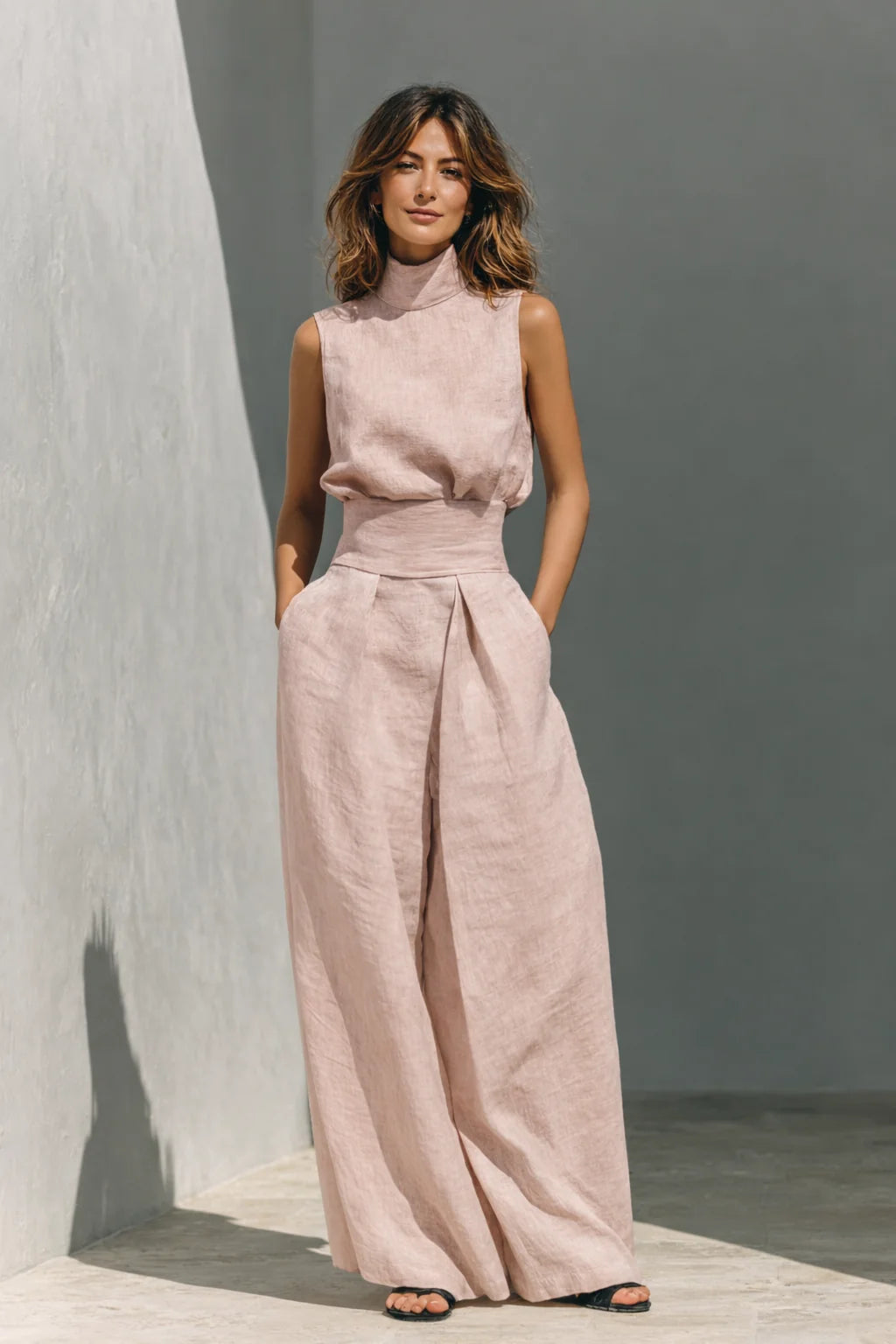 Meagan | Women's High-Waist Wide-Leg Trousers