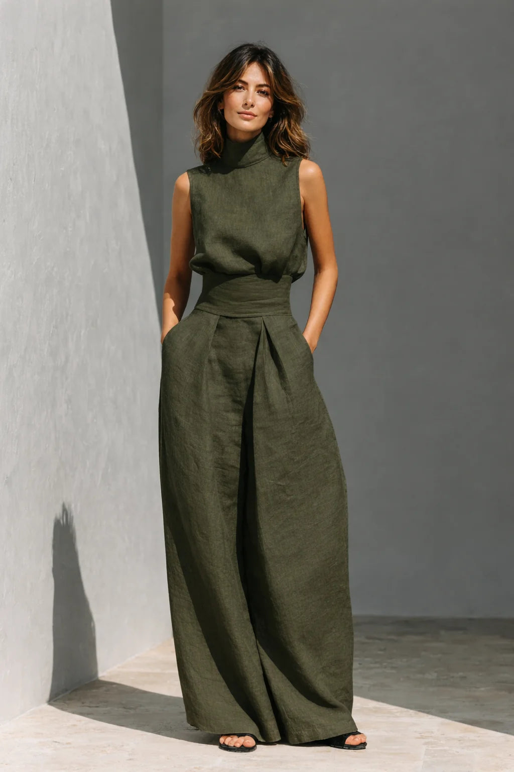 Meagan | Women's High-Waist Wide-Leg Trousers