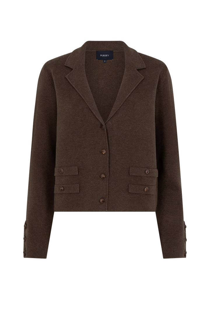 Mel | Women's Brown Tailored Cardigan Jacket