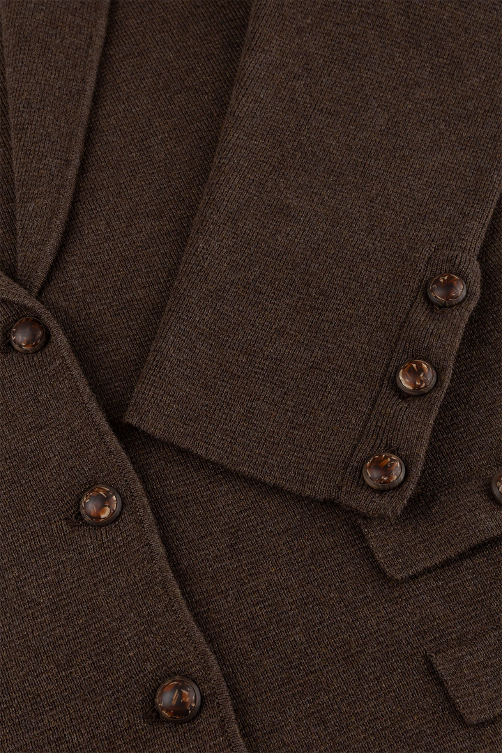 Mel | Women's Brown Tailored Cardigan Jacket