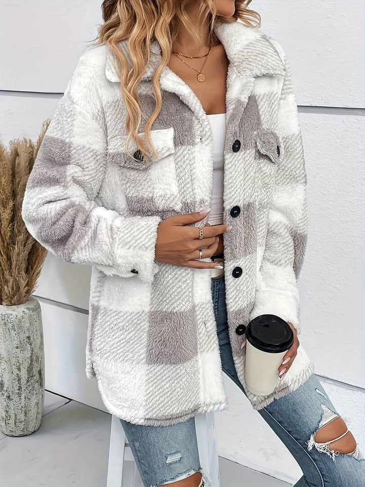 Melanie | Women's Oversized Plaid Shacket Jacket