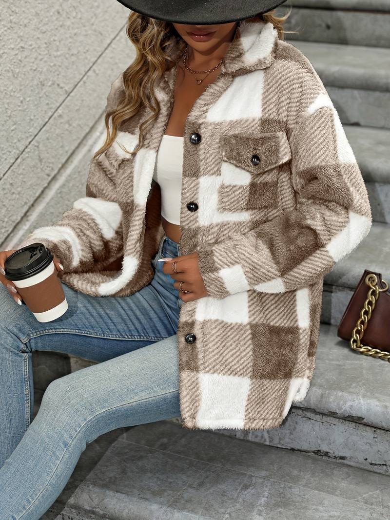 Melanie | Women's Oversized Plaid Shacket Jacket
